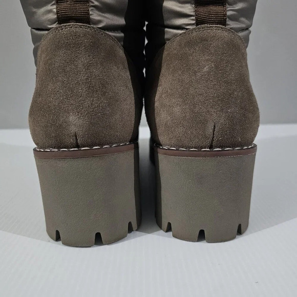 NEW Blondo Daylor Ankle Boot Sz 9.5 Taupe Nylon Suede Waterproof Lug Sole Puffy - Picture 8 of 15